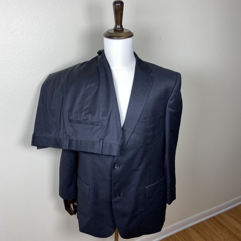 Hugo Boss Men's Suit 42S Pants 36x30 Charcoal Reda Italian Wool Two Piece